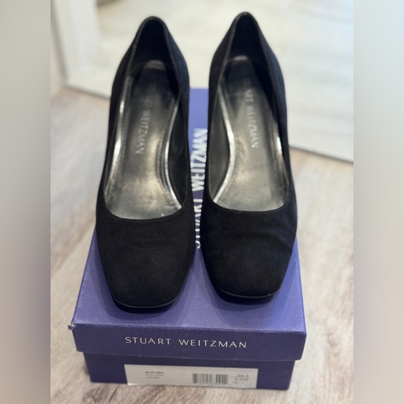 Stuart Weitzman Black Block Heel Pumps - Picture 2 of 8